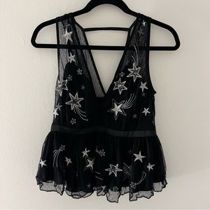 Express mesh peplum tank